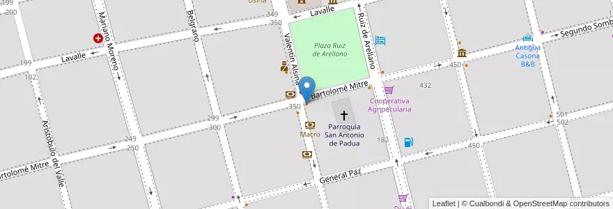 Mapa de ubicacion de El Mitre en Arjantin, Buenos Aires, Partido De San Antonio De Areco, San Antonio De Areco.