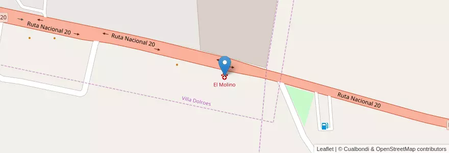 Mapa de ubicacion de El Molino en アルゼンチン, コルドバ州, Departamento San Javier, Pedanía Rosas, Municipio De Villa Dolores.