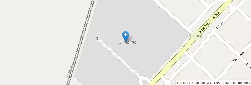 Mapa de ubicacion de El Molino en Arjantin, Buenos Aires, Partido De Cañuelas.