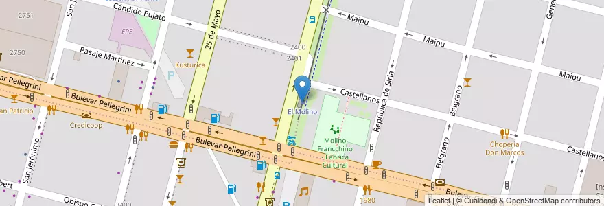 Mapa de ubicacion de El Molino en الأرجنتين, سانتا في, إدارة العاصمة, سانتا في العاصمة, سانتا في.