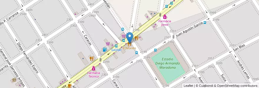 Mapa de ubicacion de El Monito, Villa General Mitre en آرژانتین, Ciudad Autónoma De Buenos Aires, Buenos Aires, Comuna 11.