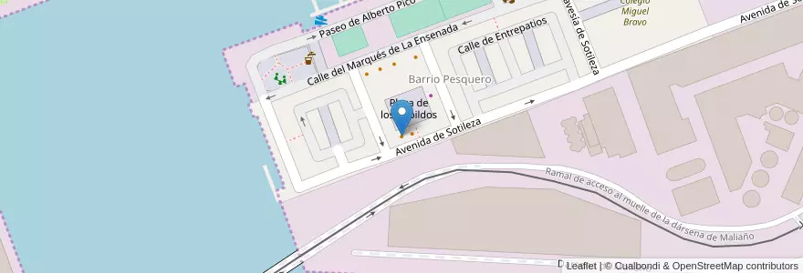 Mapa de ubicacion de El Muelle del Barrio Pesquero en Испания.