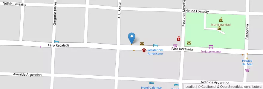 Mapa de ubicacion de El Muelle Pizzería en Arjantin, Buenos Aires, Partido De Monte Hermoso, Monte Hermoso.