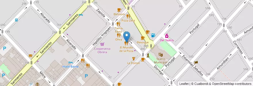Mapa de ubicacion de El Mundo de la Pizza en Argentina, Provincia Di Buenos Aires, Partido De Bahía Blanca, Bahía Blanca.