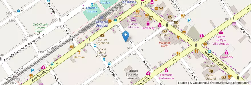 Mapa de ubicacion de El Mundo de los Bajitos, Villa Urquiza en Argentina, Ciudad Autónoma De Buenos Aires, Comuna 12, Buenos Aires.
