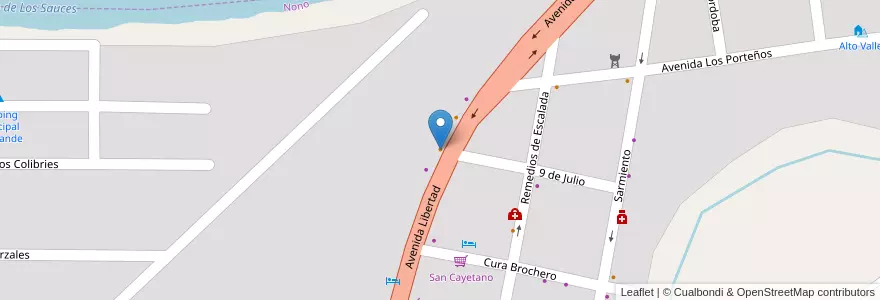 Mapa de ubicacion de El Murallon de Nono en 阿根廷, Córdoba, Departamento San Alberto, Municipio De Nono, Pedanía Nono, Nono.