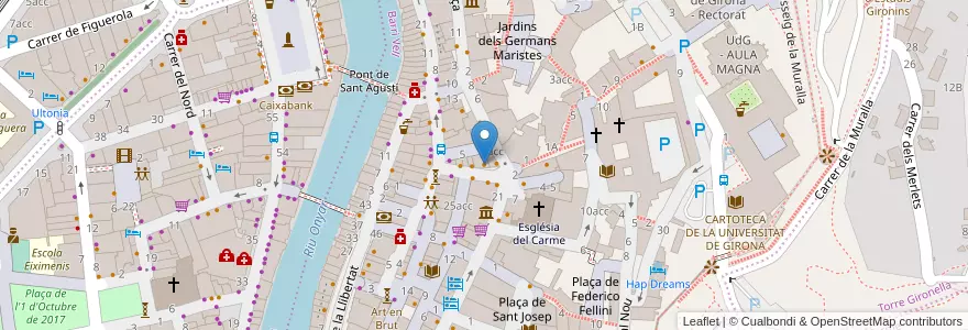 Mapa de ubicacion de El Museu del Vi en Spain, Catalonia, Girona, Gironès, Girona.