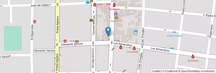Mapa de ubicacion de El Nativo en 阿根廷, San Luis, Junín, Municipio De Merlo, Villa De Merlo.