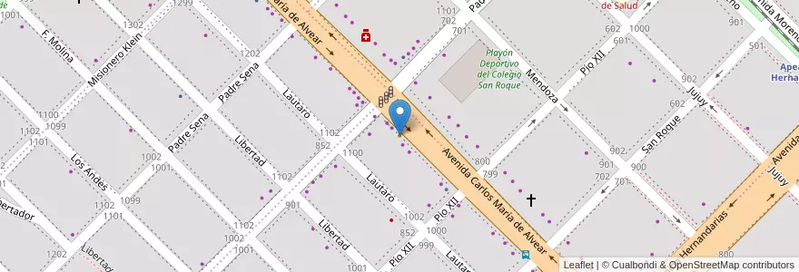 Mapa de ubicacion de El Negro Diaz en アルゼンチン, チャコ州, Departamento San Fernando, Resistencia, Resistencia.