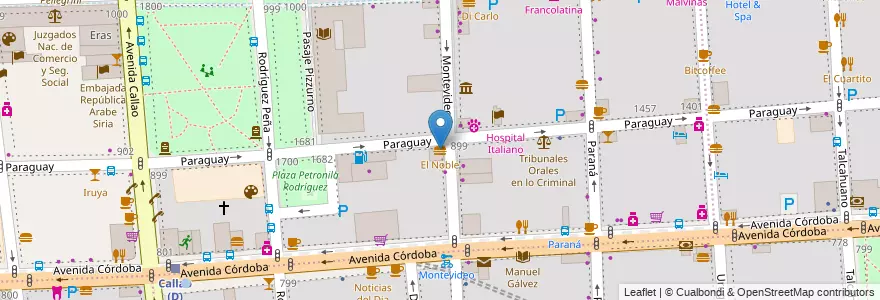 Mapa de ubicacion de El Noble, Recoleta en アルゼンチン, Ciudad Autónoma De Buenos Aires, Comuna 2, Comuna 1, ブエノスアイレス.