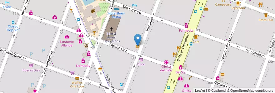 Mapa de ubicacion de El noble repulgue en Argentina, Córdoba, Departamento Capital, Pedanía Capital, Córdoba, Municipio De Córdoba.
