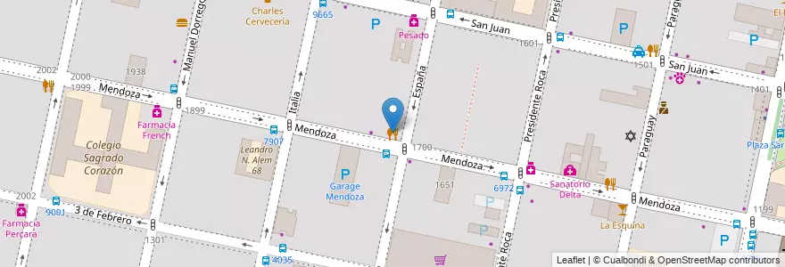 Mapa de ubicacion de El Noble en 아르헨티나, Santa Fe, Departamento Rosario, Municipio De Rosario, 로사리오.