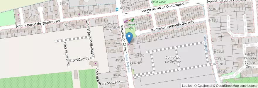 Mapa de ubicacion de El Nogal Comidas para Llevar en Argentinien, San Juan, Chile, Rivadavia.