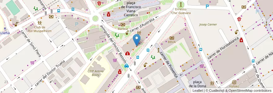 Mapa de ubicacion de El Nostre Pa en 西班牙, Catalunya, Barcelona, Barcelonès, Badalona.