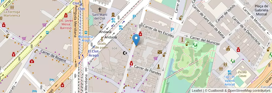 Mapa de ubicacion de El Nou CloTiberi en إسبانيا, كتالونيا, برشلونة, بارسلونس, Barcelona.