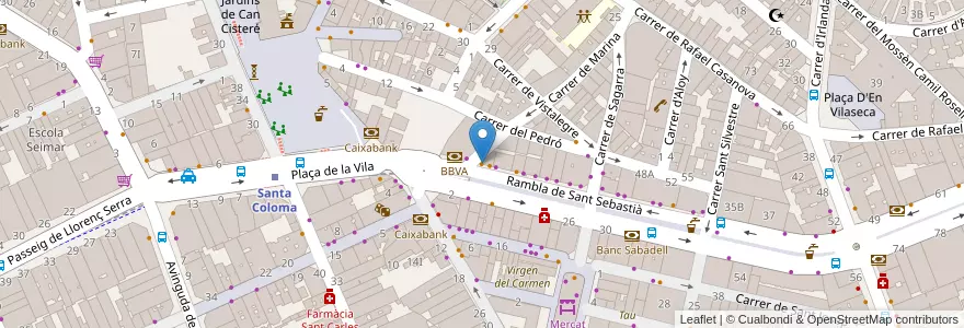 Mapa de ubicacion de El nou de la Rambla en España, Catalunya, Barcelona, Barcelonès, Santa Coloma De Gramenet.