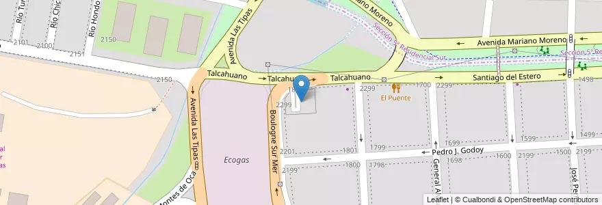 Mapa de ubicacion de El Nuevo Monumental Motel Telo! en アルゼンチン, メンドーサ州, チリ, Godoy Cruz, Departamento Capital, Distrito Ciudad De Godoy Cruz, Ciudad De Mendoza.