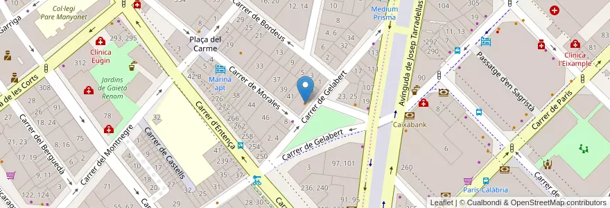 Mapa de ubicacion de El Nuevo Peñón en 스페인, Catalunya, Barcelona, Barcelonès, 바르셀로나.