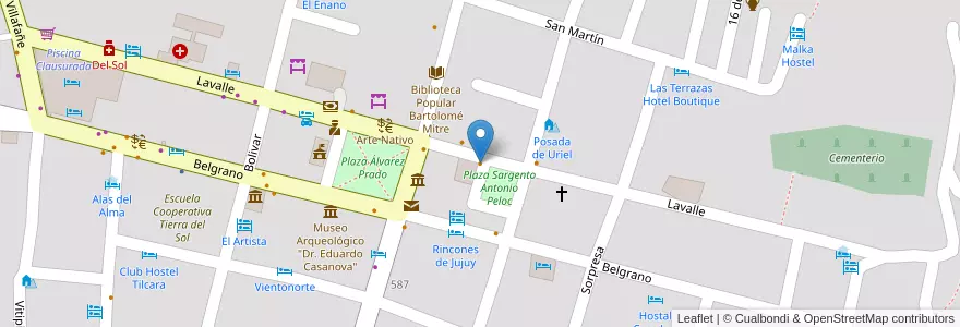 Mapa de ubicacion de El Nuevo Progreso en Argentina, Jujuy, Departamento Tilcara, Municipio De Tilcara.