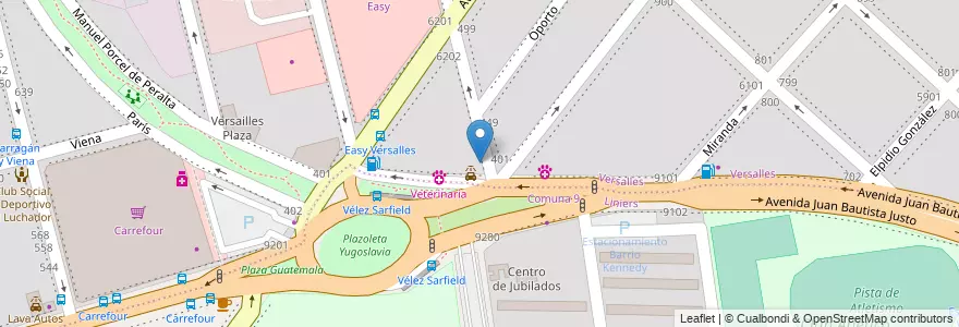 Mapa de ubicacion de El Nuevo Velez, Versalles en Argentine, Ciudad Autónoma De Buenos Aires, Buenos Aires, Comuna 10.