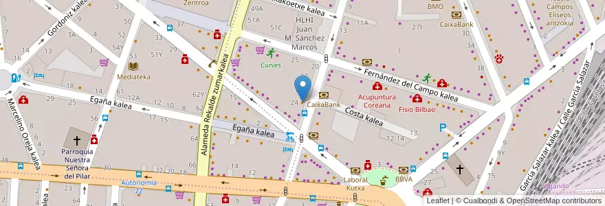 Mapa de ubicacion de El Obrador en Spanien, Autonome Gemeinschaft Baskenland, Bizkaia, Bilboaldea, Bilbao.