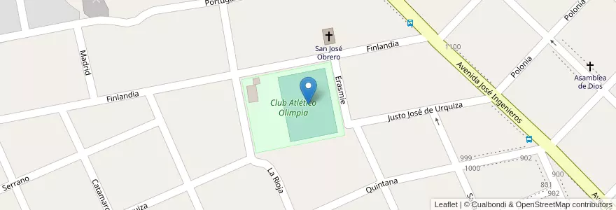Mapa de ubicacion de El Olimpo en Argentinië, Misiones, Departamento Oberá.
