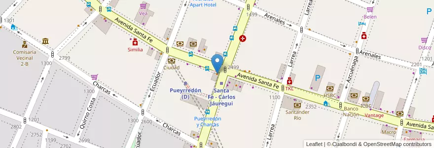 Mapa de ubicacion de El Olmo, Recoleta en 阿根廷, Ciudad Autónoma De Buenos Aires, Comuna 2, 布宜诺斯艾利斯.