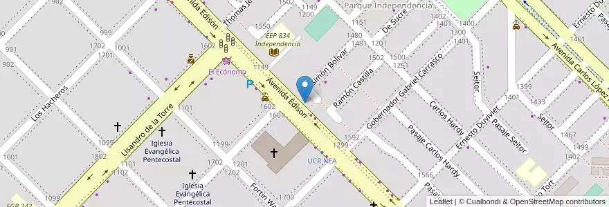 Mapa de ubicacion de El Osito Mimoso en アルゼンチン, チャコ州, Departamento San Fernando, Resistencia, Resistencia.