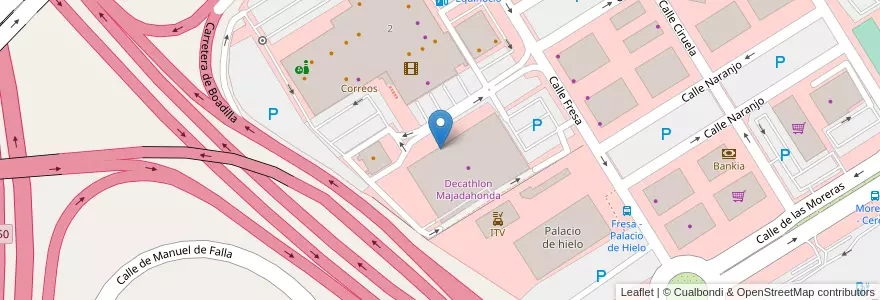 Mapa de ubicacion de El País de las Maravillas en 스페인, Comunidad De Madrid, Comunidad De Madrid, Área Metropolitana De Madrid Y Corredor Del Henares, Majadahonda.