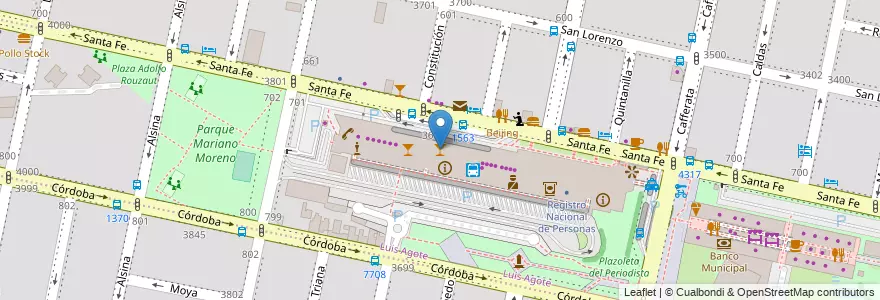Mapa de ubicacion de El Pájaro en 阿根廷, Santa Fe, Departamento Rosario, Municipio De Rosario, 罗萨里奥.