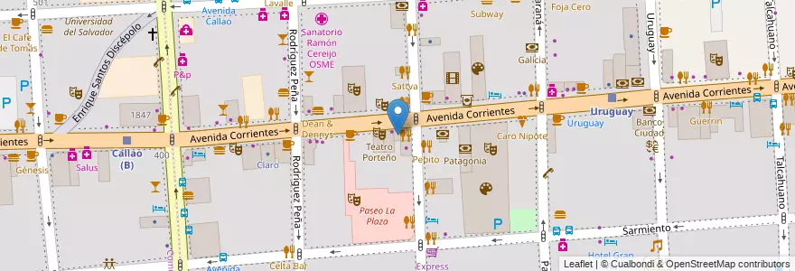 Mapa de ubicacion de El Palacio de la Papa Frita, San Nicolas en آرژانتین, Ciudad Autónoma De Buenos Aires, Comuna 1, Buenos Aires.