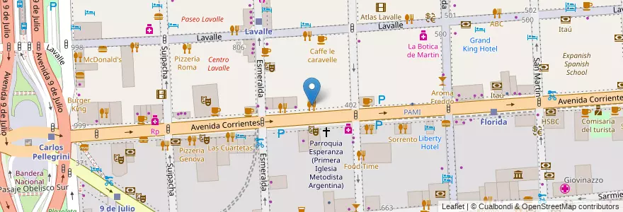 Mapa de ubicacion de El Palacio de la Pizza, San Nicolas en アルゼンチン, Ciudad Autónoma De Buenos Aires, Comuna 1, ブエノスアイレス.