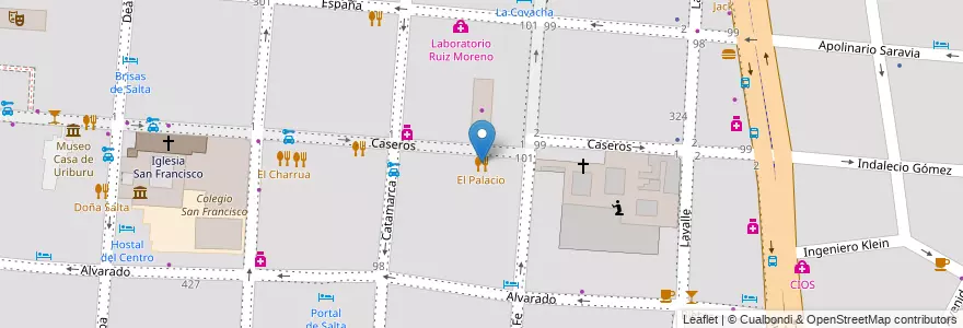 Mapa de ubicacion de El Palacio en Argentina, Salta, Capital, Municipio De Salta, Salta.