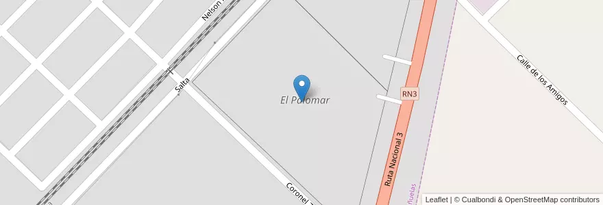 Mapa de ubicacion de El Palomar en アルゼンチン, ブエノスアイレス州, Partido De Cañuelas, Cañuelas.