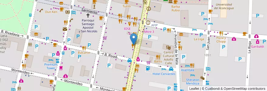 Mapa de ubicacion de El Paolo en Arjantin, Şili, Mendoza, Departamento Capital, Ciudad De Mendoza.