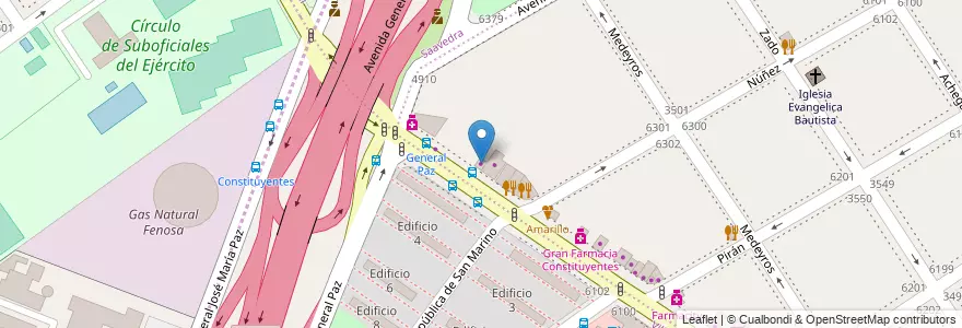 Mapa de ubicacion de EL Parador Misionero, Villa Urquiza en Argentinië, Buenos Aires, Comuna 12.