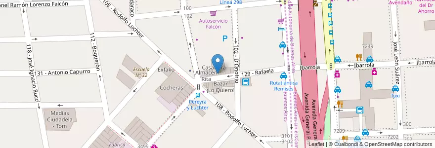 Mapa de ubicacion de El Paragüita en Argentina, Buenos Aires, Partido De Tres De Febrero, Ciudadela.