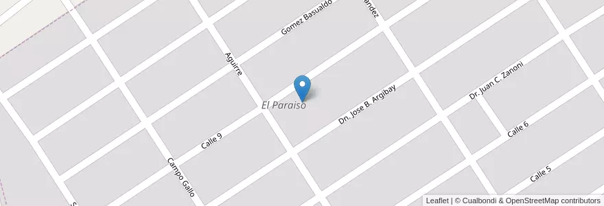 Mapa de ubicacion de El Paraiso en アルゼンチン, サンティアゴ・デル・エステロ州, Departamento Banda, La Banda.