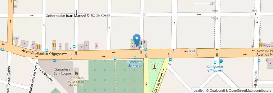 Mapa de ubicacion de El Paraiso en アルゼンチン, ブエノスアイレス州, Partido De Morón, Morón.