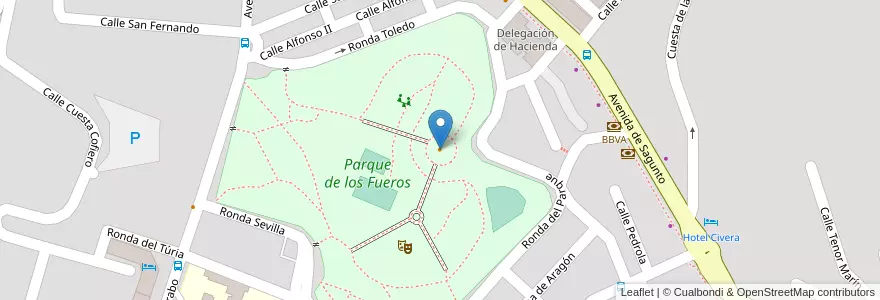 Mapa de ubicacion de El Parque en Spain, Aragon, Teruel, Comunidad De Teruel, Teruel.