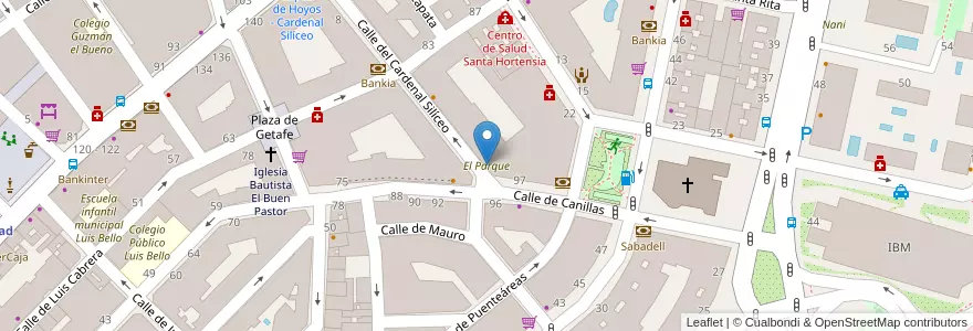 Mapa de ubicacion de El Parque en 西班牙, Comunidad De Madrid, Comunidad De Madrid, Área Metropolitana De Madrid Y Corredor Del Henares, Madrid.