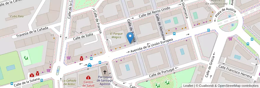 Mapa de ubicacion de El Parque Mágico en Spagna, Comunidad De Madrid, Comunidad De Madrid, Área Metropolitana De Madrid Y Corredor Del Henares, Torrejón De Ardoz.