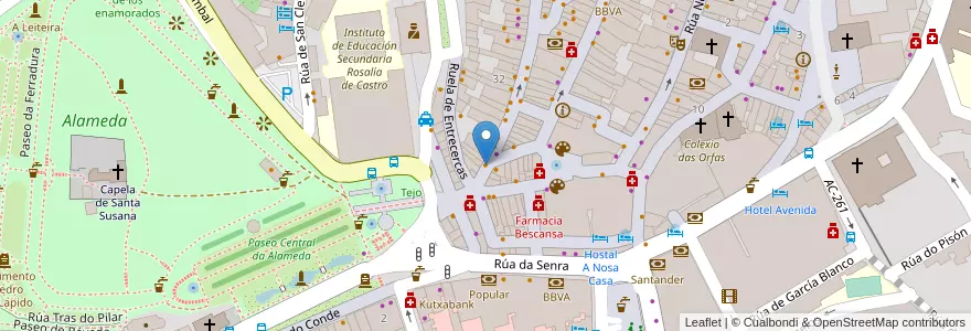 Mapa de ubicacion de El Pasaje en España, Galicia / Galiza, A Coruña, Santiago, Santiago De Compostela.