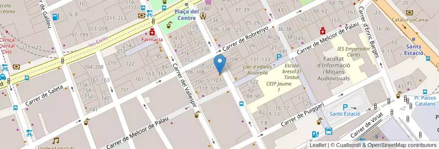 Mapa de ubicacion de El Pati de Bell-Lloc en Sepanyol, Catalunya, Barcelona, Barcelonès, Barcelona.