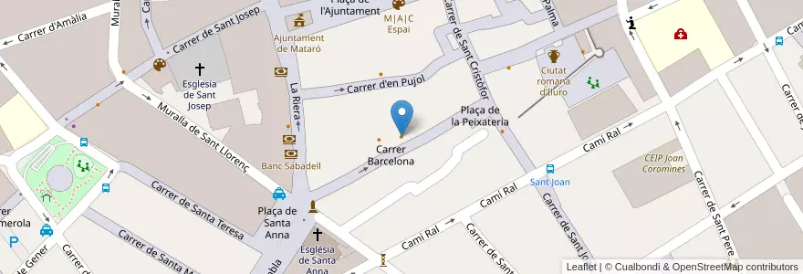 Mapa de ubicacion de El pati guanyabens en Испания, Каталония, Барселона, Maresme, Матаро.