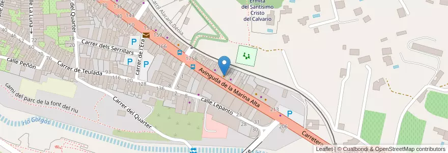 Mapa de ubicacion de El Pati en İspanya, Comunitat Valenciana, Alacant / Alicante, La Marina Alta, Gata De Gorgos.