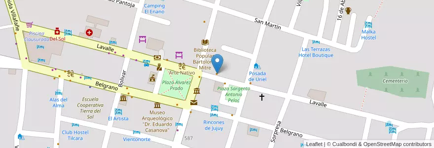 Mapa de ubicacion de El Patio en Argentine, Jujuy, Departamento Tilcara, Municipio De Tilcara.