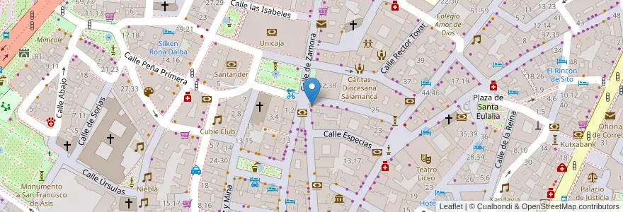 Mapa de ubicacion de El patio chico en 西班牙, Castilla Y León, Salamanca, Campo De Salamanca, Salamanca.