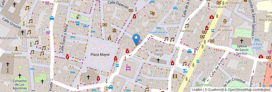 Mapa de ubicacion de El Patio Cordobés en إسبانيا, قشتالة وليون, شلمنقة, دائرة شلمنقة, شلمنقة.