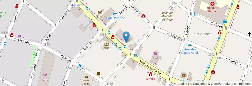 Mapa de ubicacion de El Patio del Liceo, Recoleta en الأرجنتين, Ciudad Autónoma De Buenos Aires, Comuna 2, Buenos Aires.